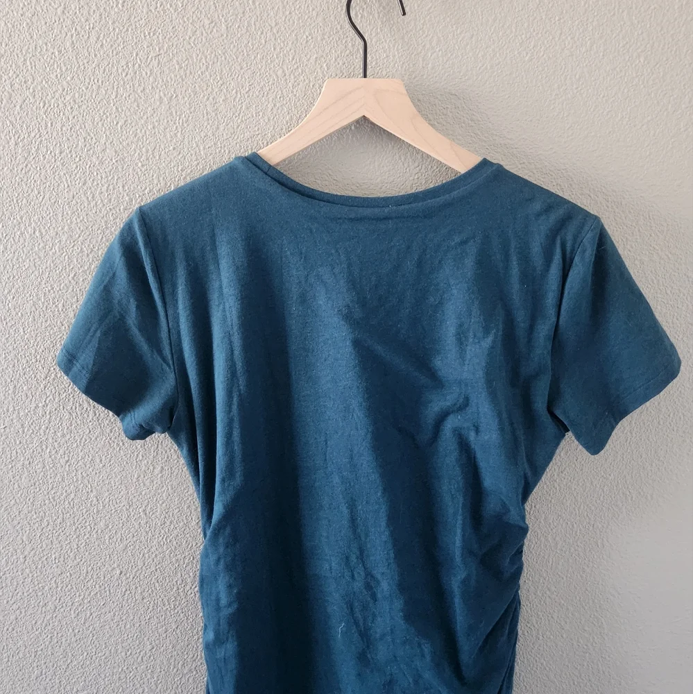 Babaton Contour Ruched Midi Dress Medium Aritzia Fitted T-Shirt Casual Summer - Picture 7 of 12